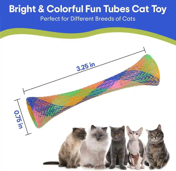 SPOT Kitty Fun Tubes Cat Toy with Catnip inside | Bouncy Interactive Mesh Toy for Cats and Kittens to Bite, Swat and Chase | 3 Pieces6