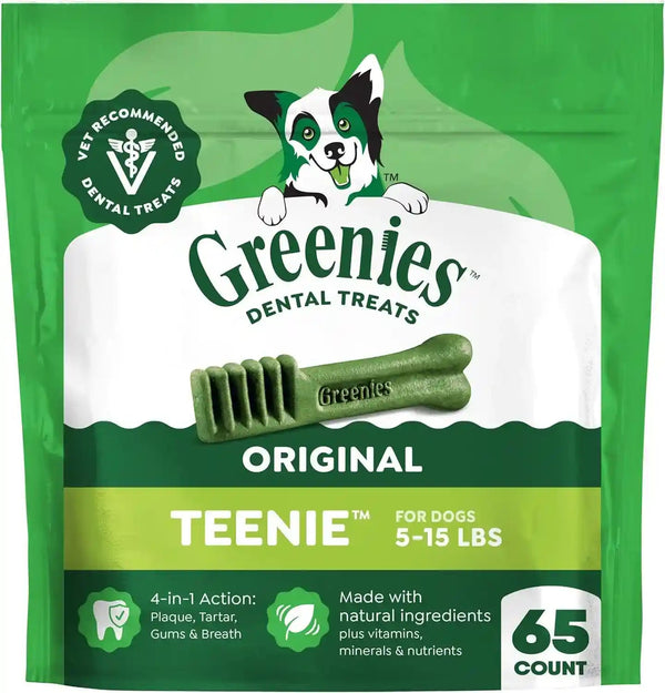Greenies Teenie Original Natural Dental Dog Treats, Chicken, 192 Count | Clinically-Proven, Veterinarian-Recommended, 47% Less Tartar & 40% Less Plaque in 28 Days, for Dogs 5-15 Lbs, 54 Oz. Pack13