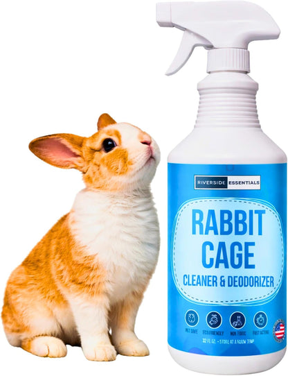 Rabbit Cage Odor Eliminator & Cleaner Spray, 32Oz – Made in USA | Targets Tough Urine, Ammonia and Bedding Odors; Fast-Drying, Non-Toxic Formula for Bunny Cages and Habitats.1
