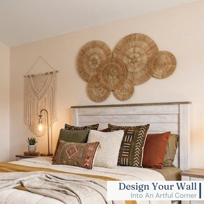 Wicker 23 Inch Jute Wall Decor Baskets, Set of 6 Extra Large Woven Jute Wall Plates, 23",21",15",13",12,10", Decorative Baskets for Wall Arts, Wall Hanging for Bedroom, Living Room, Office | 23", 21", 15", 13", 12", 10" Natural Handwoven Jute Boho Wall Art, Coastal Wall Basket for Living Room, Bedroom, Entryway8