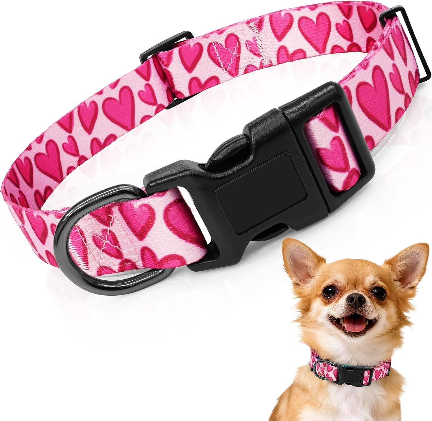 kazazoo-dog-collar-cute-and-soft-nylon-puppy-collar-girl-dogs-adjustable-purple-dog-collars-for-medium-dogs-purple-flowers-m