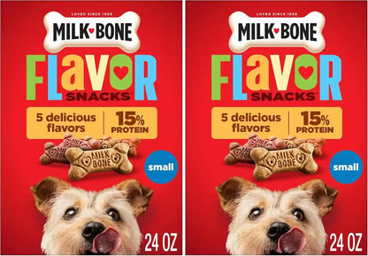 Milk-Bone Flavor Snacks Mini’S Dog Biscuits, Flavored Crunchy Dog Treats, 36 Oz. Canister | 5 Calories per Treat, 15% Protein, 3 Flavors per Canister (Beef, Chicken & Bacon, Naturally & Artificially Flavored)13