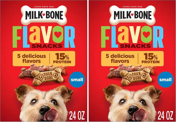 Milk-Bone Flavor Snacks Mini’S Dog Biscuits, Flavored Crunchy Dog Treats, 36 Oz. Canister | 5 Calories per Treat, 15% Protein, 3 Flavors per Canister (Beef, Chicken & Bacon, Naturally & Artificially Flavored)13