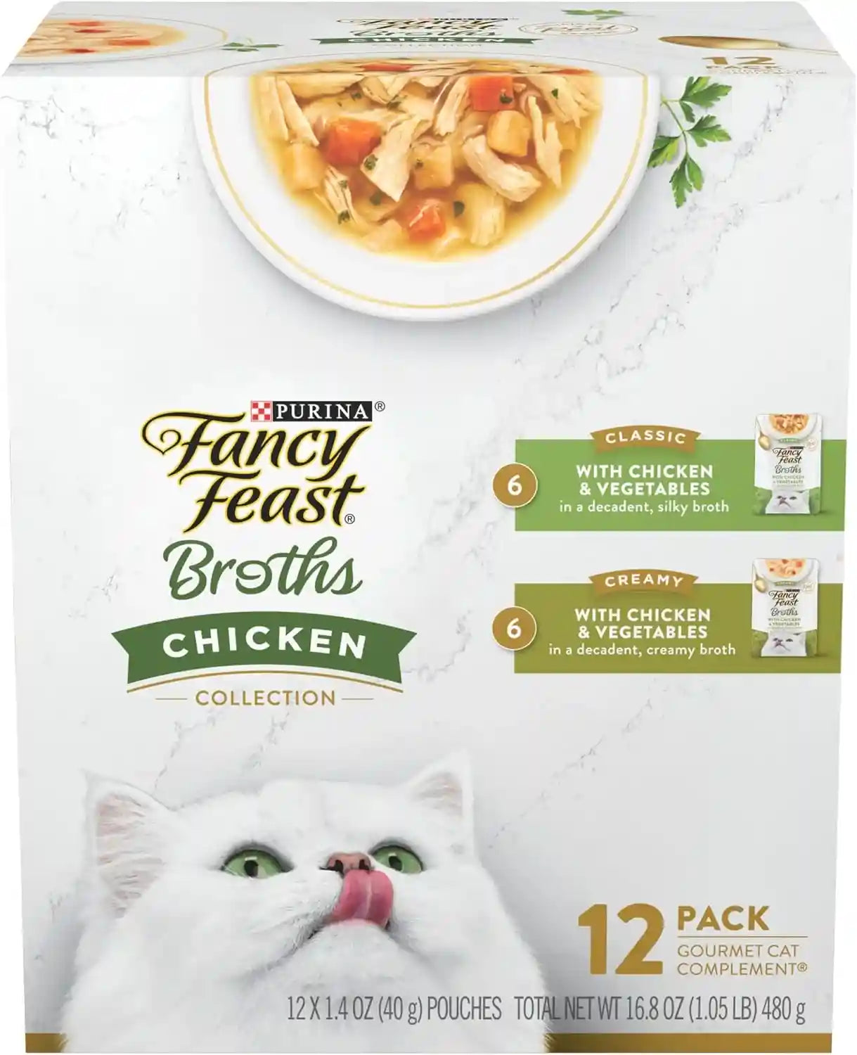 purina-fancy-feast-chicken-broth-complement-lickable-grain-free-wet-cat-food-variety-pack-pack-of-12-1-4-oz-pouches