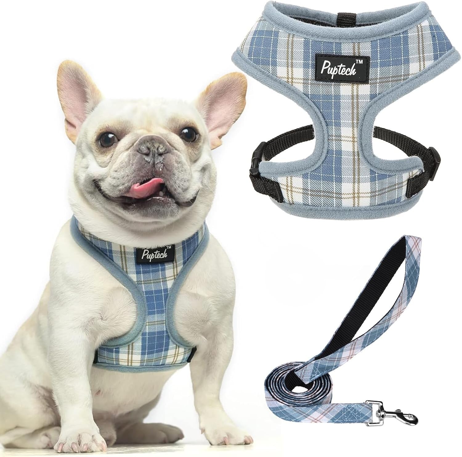 pupteck-soft-mesh-dog-harness-small-sized-and-leash-set-pet-puppy-cat-comfort-padded-vest-no-pull-harnesses-beige-s
