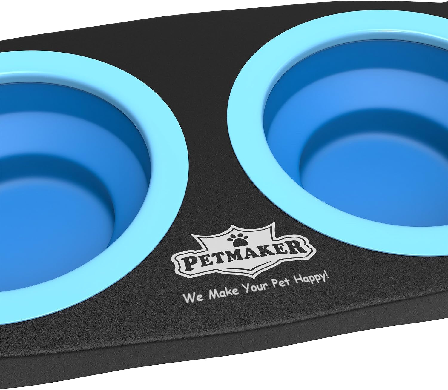 elevated-pet-bowls-collection-with-non-slip-stand-for-dogs-and-cats-removeable-and-collapsible-silicone-feeder-for-food-and-water-16-oz-each-by-petmaker-pink-blue