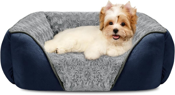 INVENHO Rectangle Washable Orthopedic Dog Bed for Small, Medium and Large Dogs, Soft Calming, Sleeping Puppy Bed Durable Pet Cuddler with Anti-Slip Bottom, S (20"X19"X6")31