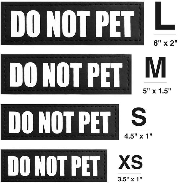 Fairwin Dog Patches, Reflective and Removable Dog Tags for Service Vest Dog Harness (DO NOT PET, Xs:3.5"X1")4