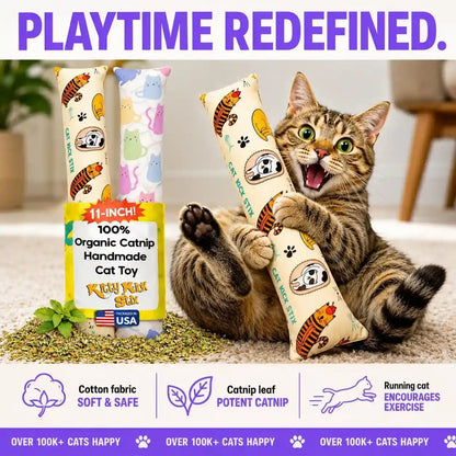 Kitty Kick Stix Set of 2 (11") - Durable Kicker Cat Toy - Catnip Kicker for Cats & Kittens - Interactive Toys for Cats - Cat Kick Stick - 100% Potent Organic Catnip for Indoor Cats8