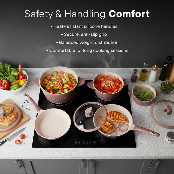 13Pcs Pots and Pans Set Nonstick, Marble Ceramic Coating Induction Cookware Set, Non Stick Kitchen Cooking Set with Frying Pans, Saucepans & Utensils, PFOA & PFOS Free7
