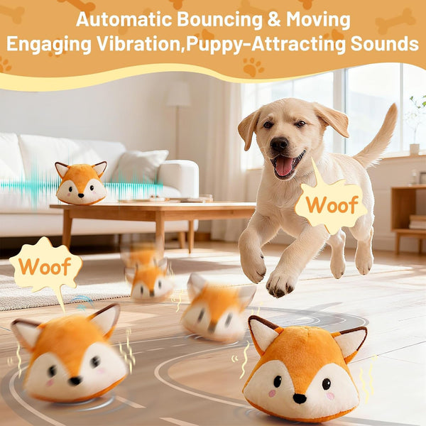 Interactive Fox Puppy Toy for Boredom Relief - Automatic Self-Moving, Bouncing & Vibrating with Sound for Entertainment & Play | Rechargeable & Chew-Resistant for All Breed Sizes2