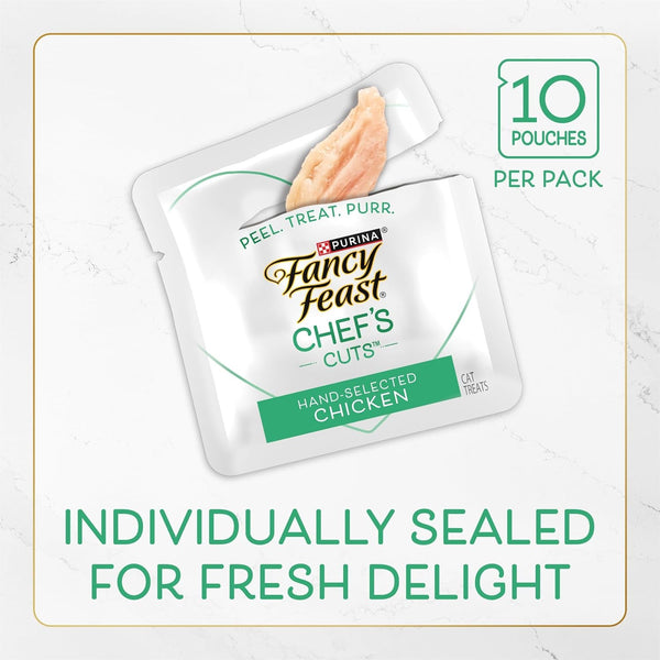 Purina Fancy Feast Natural Cat Treats, Purely Natural Hand-Selected Chicken - (Pack of 5) 10 Ct. Pouches6