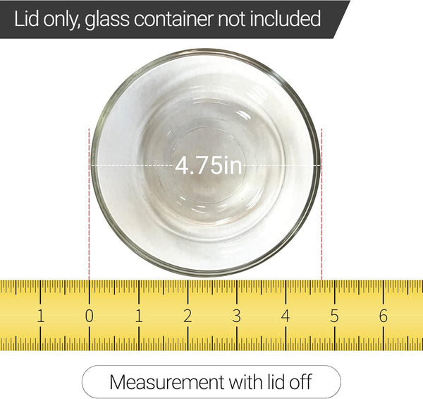 Replacement Lids Fits Pyrex 2-Cup Glass Food Storage Container Bowls, 5-Inch Plastic round Lids Covers for Pyrex 7200-PC, Airtight & Leakproof (4-Pack, Blue)3