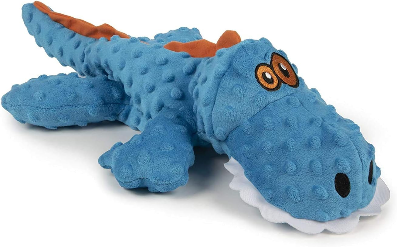 godog-gators-squeaky-plush-dog-toy-with-chew-guard-technology-durable-fabric-squeaker-for-active-play-blue-large