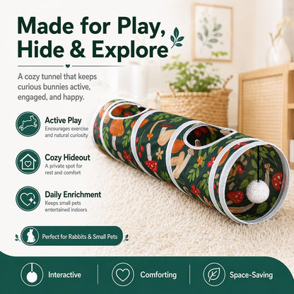 Mechpia Rabbit Toys, Large Bunny Hideout Tunnel and Tube for Rabbit Guinea Pig Chinchilla Ferret Rat3