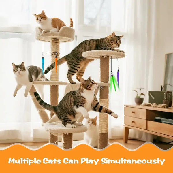 Kerros Fuzzy Worm Cat Wand Refills with Black String, 10 Pcs | 10 Fuzzy Worm Cat Wand Attachments with 1 Black String, for Indoor Cats and Kittens to Chase, Jump and Play6