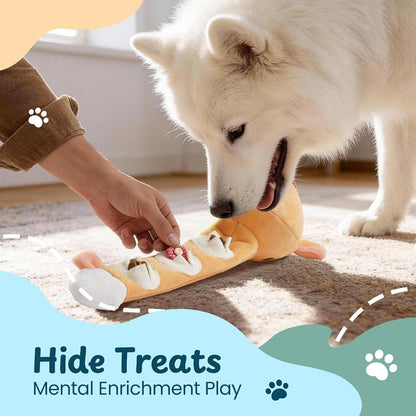 Nocciola Dog Squeak Toys 5Pcs, Dog Toys to Keep Them Busy for Aggressive Chewers, Hide and Seek Crinkle Dog Toy for Large Dogs, Long Face Wild Animals Playground Series3