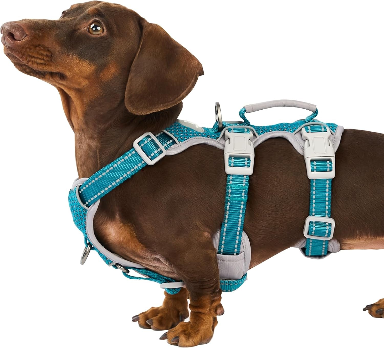 huntboo-escape-proof-harness-no-slip-dog-harness-escape-proof-fully-reflective-harness-with-handle-breathable-durable-adjustable-vest-for-medium-dogs-walking-and-training-gear-black-m