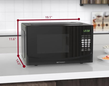 MW9255B Countertop Microwave Oven, 6 Pre-Programmed Settings, Removable Glass Turntable and Child Safety Lock, 0.9 Cu Ft, 900W, Black4