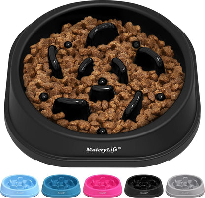 Mateeylife 2-Pack Slow Feeder Dog Bowls, 2 Cups, Dog Puzzle Feeder Bowl | Food-Contact Safe, Dishwasher Safe, Non-Slip Base, Maze Design, for Fast Eaters, for Dogs and Cats, Daily Mealtimes25
