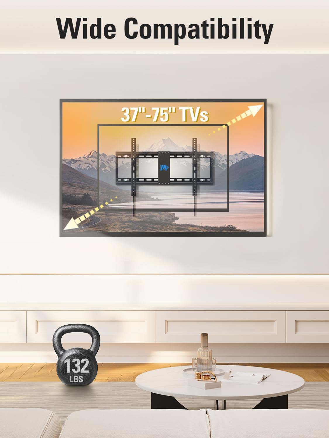 tilting-tv-wall-mount-for-most-37-90-inch-tvs-up-to-132lbs-low-profile-tv-mount-fits-16-18-24-studs-max-vesa-600x400mm-wall-mount-tv-bracket-with-quick-lock-release-md2268-lk