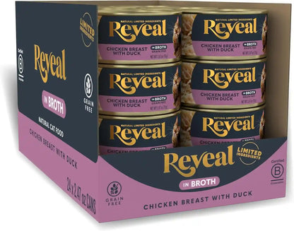 Reveal Chicken Breast in Broth Wet Cat Food 24-Pack 2.47 Oz Cans | 100% Natural, High Quality Protein, Limited Ingredient, Grain Free, Complementary Food, No Fillers, No Artificial Additives14