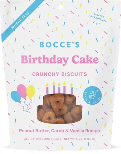 Bocce'S Bakery Birthday Cake Flavor Crunchy Biscuits Dog Treats, 5 Oz | Oven Baked, Wheat-Free Everyday Dog Treat Biscuits - Made with Real, Limited Ingredients and Baked in the USA1