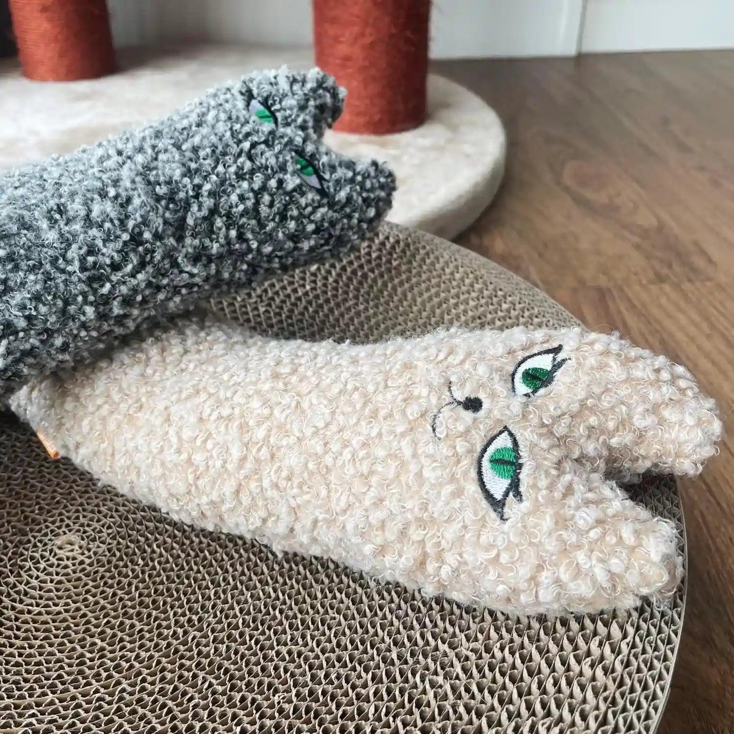 ttcat-14-6-inch-large-curly-plush-pillow-cat-kicker-toy-with-catnip-silvervine-powder-soft-stuffed-cat-chew-toy-with-tail-interactive-toy-for-indoor-cats-and-kittensgrey