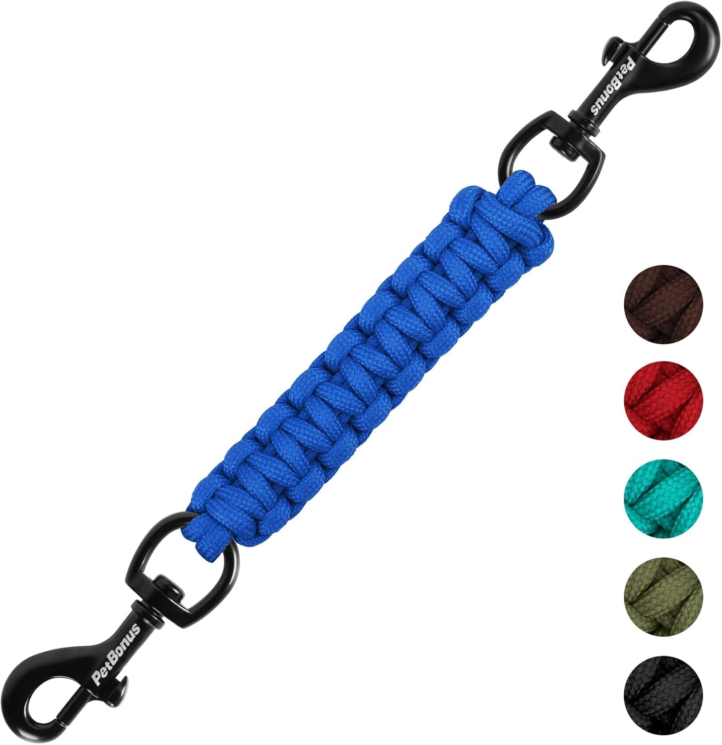 petbonus-dog-collar-safety-clip-handmade-prong-collar-to-harness-connector-dog-leash-backup-safety-strap-escape-proof-double-ended-clasp-lead-connector-for-pinch-collar-harness-black