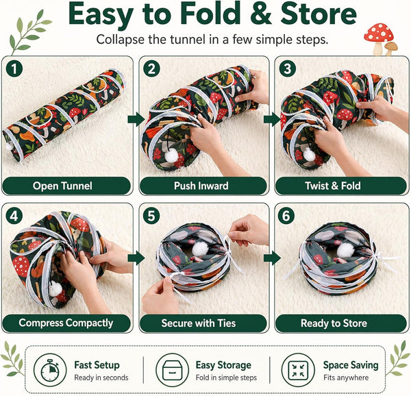 Mechpia Rabbit Toys, Large Bunny Hideout Tunnel and Tube for Rabbit Guinea Pig Chinchilla Ferret Rat5
