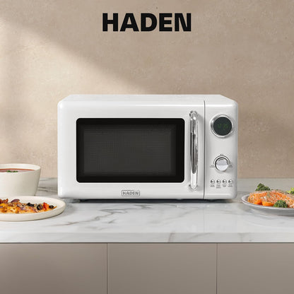 Haden 700 Watt 0.7 Cubic Foot Microwave Oven with Digital Controls | Defrost, and Instant Start Countertop Small Appliance, Ivory/Chrome7