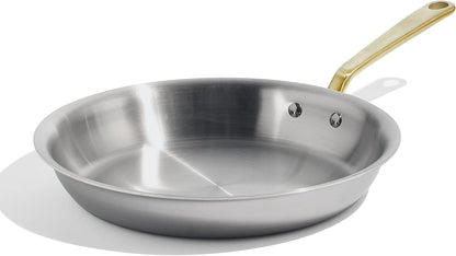 Made in Cookware - 12-Inch Stainless Steel Frying Pan with Antique Brass Handle - 5 Ply Stainless Clad - Professional Cookware - Crafted in Italy - Induction Compatible1