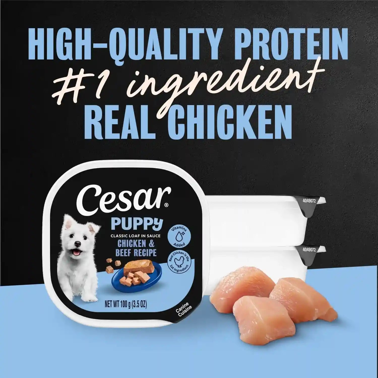 cesar-puppy-classic-loaf-wet-dog-food-chicken-beef-3-5-oz-24-count-real-chicken-1-ingredient-made-in-usa-no-fillers-or-artificial-flavors-essential-nutrients-slow-cooked-easy-peel-trays