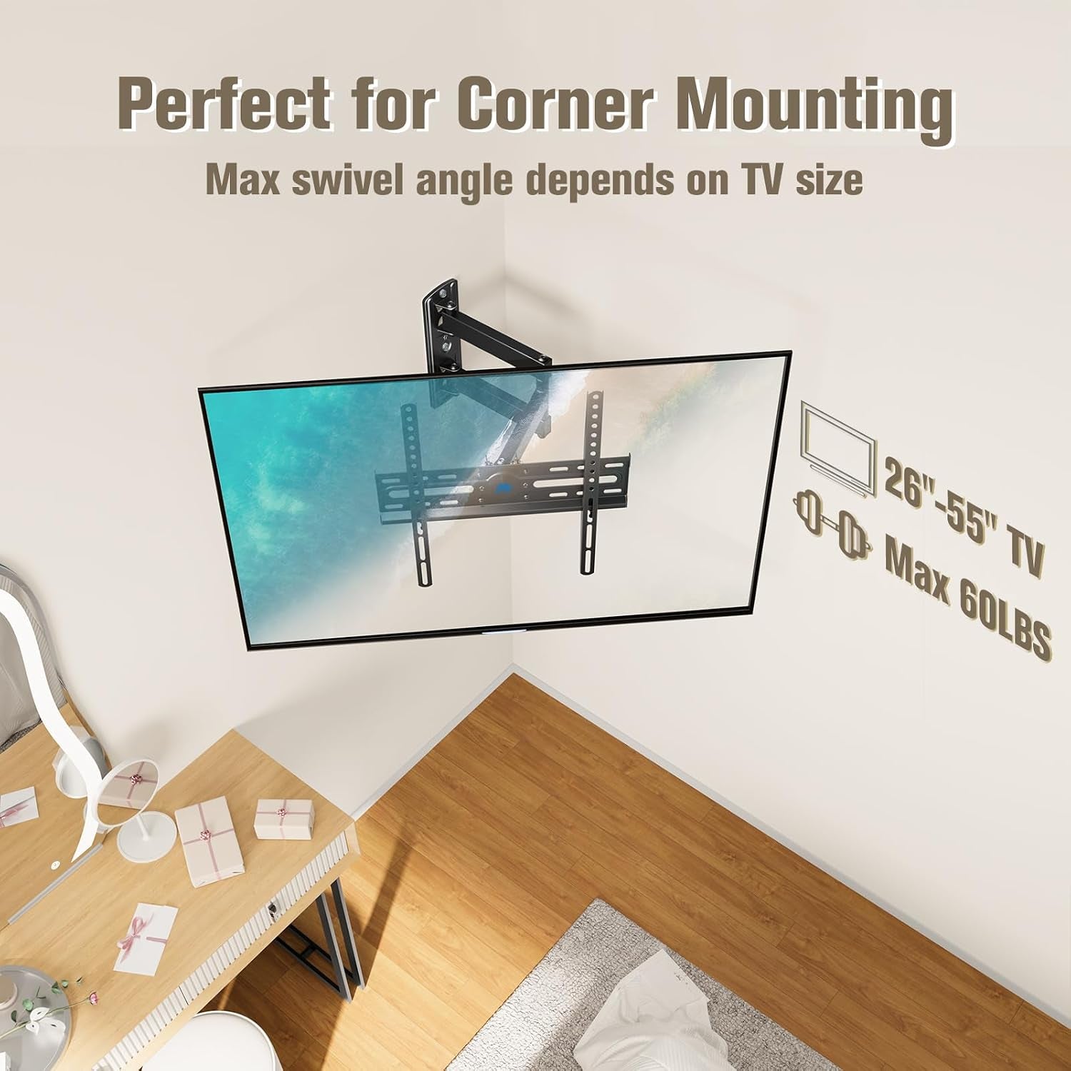 tv-wall-mount-swivel-and-tilt-for-26-55-inch-tv-up-to-60-lbs-tv-mount-perfect-center-design-full-motion-tv-mount-bracket-with-articulation-max-vesa-400x400mm-md2377