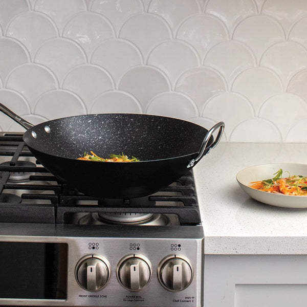 Basalt Aluminized Steel Spun Wok, 14-Inch, Ceramic Coating4