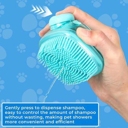 2PCS Dog Washing Gloves and Dog Shampoo Brush, Dog Bath Brush That Can Add Dog Shampoo, Dog Bath Supplies Dog and Cat Bath Set4