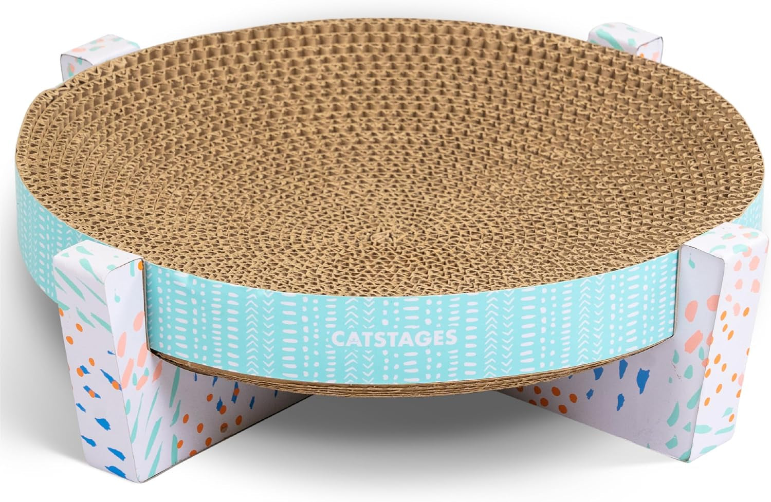 catstages-scratch-snuggle-rest-2-in-1-indoor-cat-scratcher-elevated-cat-lounger-catnip-included
