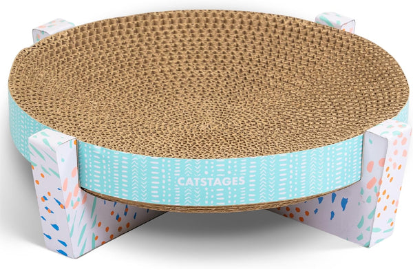 Catstages Scratch, Snuggle & Rest – 2‑In‑1 Indoor Cat Scratcher & Elevated Cat Lounger, Catnip Included1