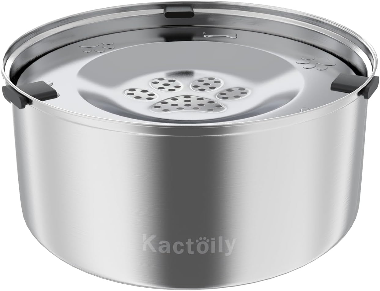 kactoily-3l-101oz-large-capacity-dog-water-bowl-stainless-steel-no-spill-dog-bowls-slow-drinking-dog-water-feeder-dispenser