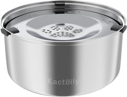 Kactoily 3L/101Oz Large Capacity Dog Water Bowl Stainless Steel No Spill Dog Bowls Slow Drinking Dog Water Feeder Dispenser1