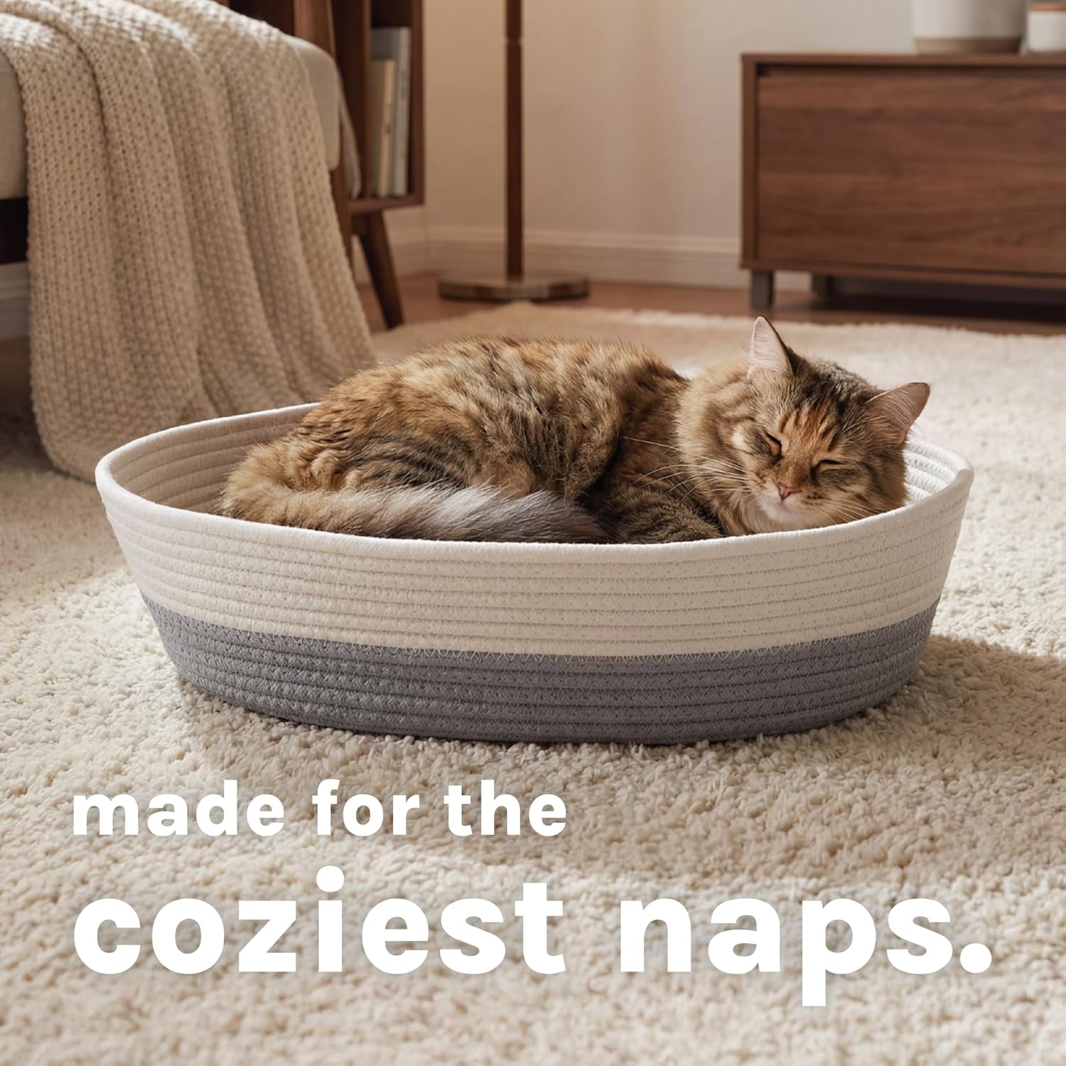 kitty-city-woven-cat-bed-with-removable-washable-cushion-cozy-braided-rope-indoor-cat-bed-with-natural-catnip-warm-round-cat-bed-for-small-to-medium-cats-14-x-19-white-grey