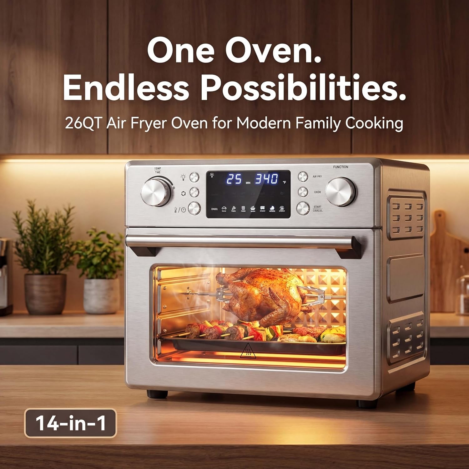 14-in-1-air-fryer-toaster-oven-26-qt-stainless-steel-countertop-oven-1700w-convection-oven-with-rotisserie-and-dehydrate-modes-multi-preset-cooker-for-air-fry-pizza-bake-and-family-cooking