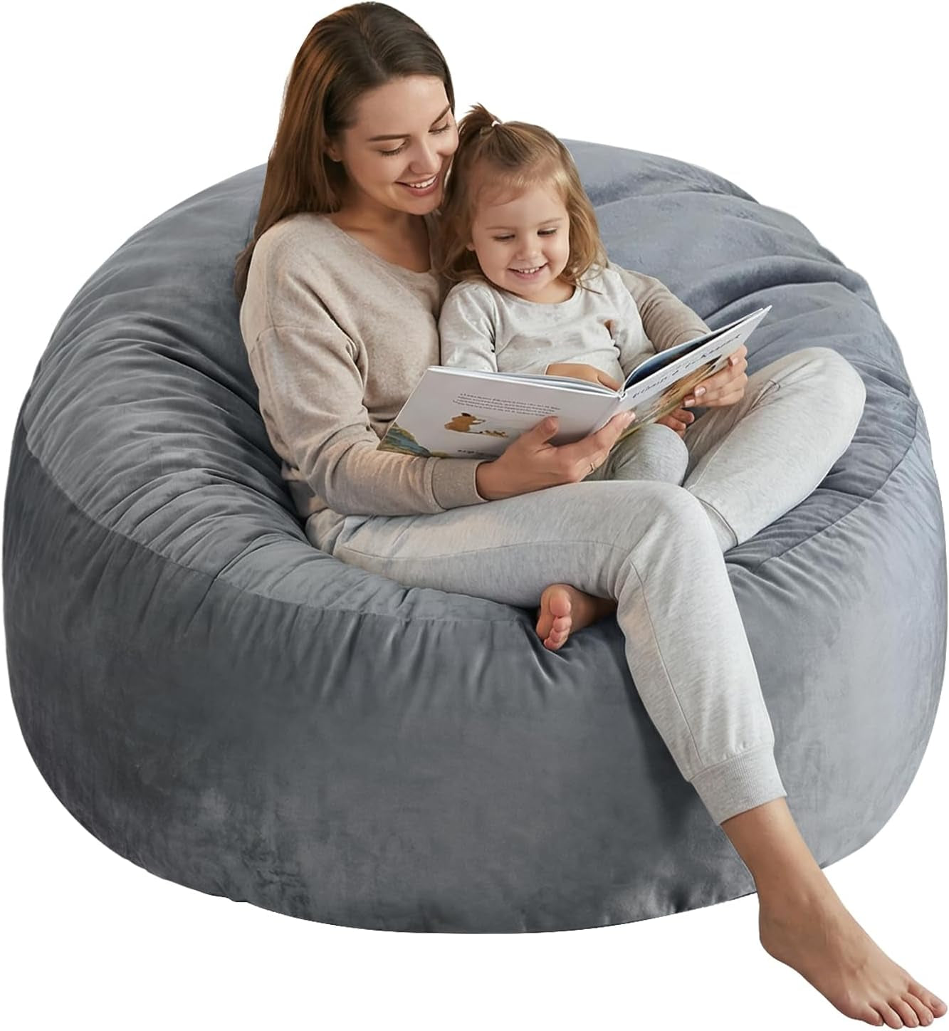 3-ft-bean-bag-chair-bean-bag-chairs-for-living-room-3-foot-dark-grey-bean-bag-chairs-for-adults-memory-foam-filling-beanbag-with-filler-included-soft-velvet-cover-pocket-pull-handle