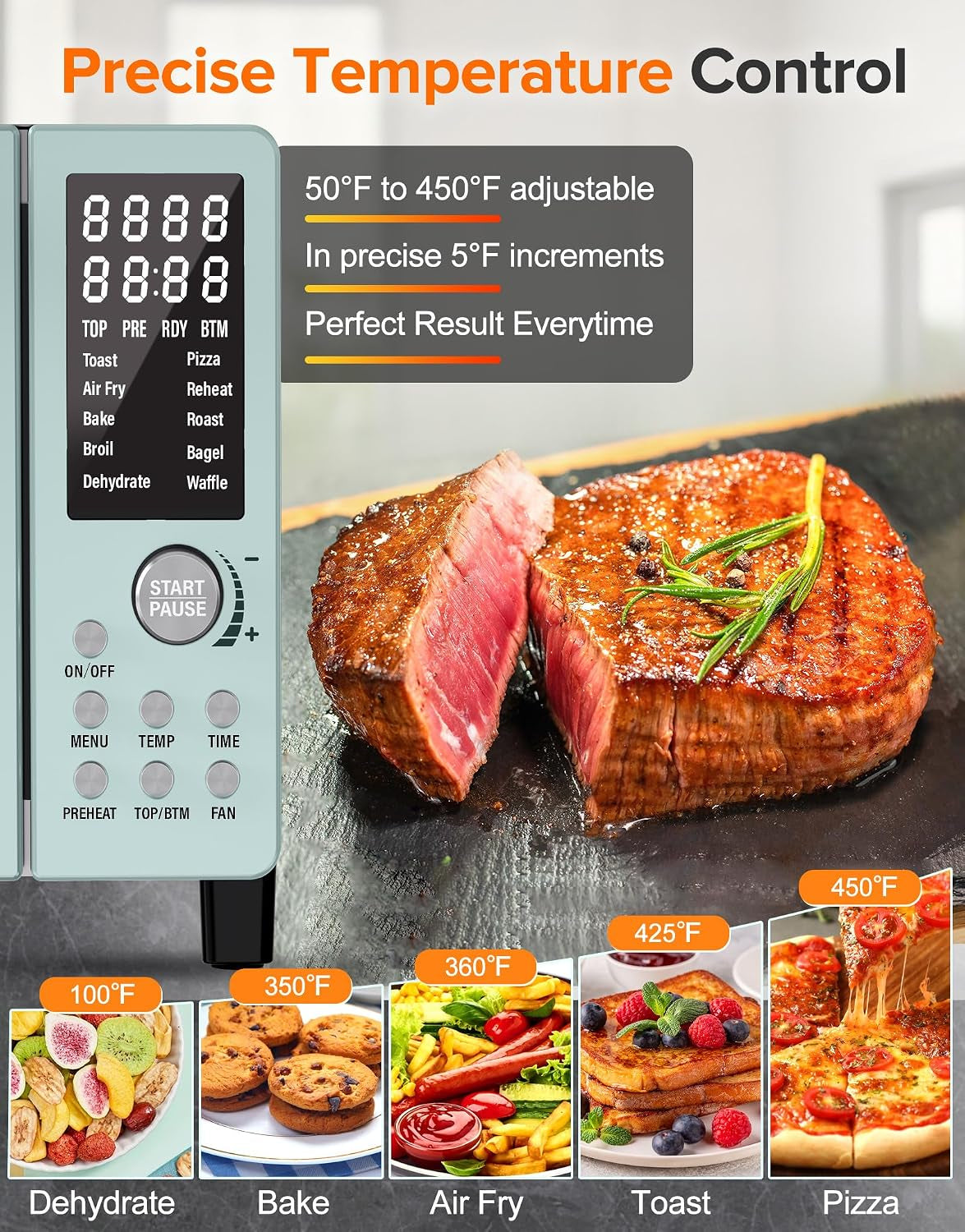 bravo-pro-smart-air-fryer-toaster-oven-countertop-combo-10-in-1-cooking-functions-1800w-50-450-f-21-qt-pfas-free-upgraded-super-convection-mint