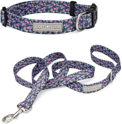 Lucky Love Dog - Easy Click Buckle Dog Collar with Leash Set Combo, Durable & Comfortable for Male & Female Dogs, Pet Collar for Medium Dogs, Secure Fit - Blackbird Combo, Medium17