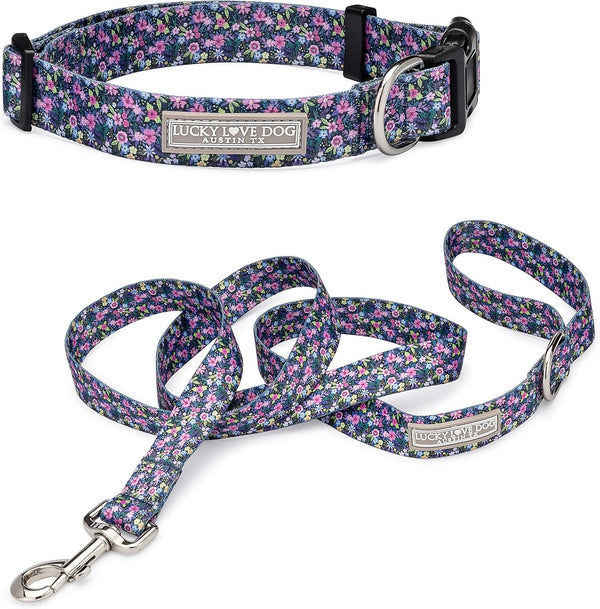 Lucky Love Dog - Easy Click Buckle Dog Collar with Leash Set Combo, Durable & Comfortable for Male & Female Dogs, Pet Collar for Medium Dogs, Secure Fit - Blackbird Combo, Medium17