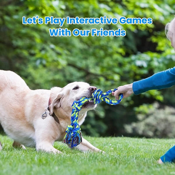 Feeko Heavy Duty Dog Rope Toys for Large Breed Aggressive Chewers, 2 Pack Indestructible Teeth Cleaning Tug of War Toy2