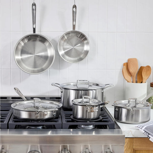 All-Clad D5® Stainless Steel Core 10 Piece Cookware Set- Made in USA- the Upgrade for Supremely Even Heat- Includes Frying Pans, Saucepan, Sautépan, Stockpot -Oven Safe & Induction Compatible3