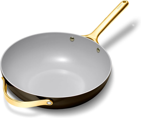 Caraway 12" Non-Stick Ceramic-Coated Stir Fry Pan | Wok-Inspired Pan, Free from Forever Chemicals, High-Sloped Walls, Stainless Steel Handles, Black1