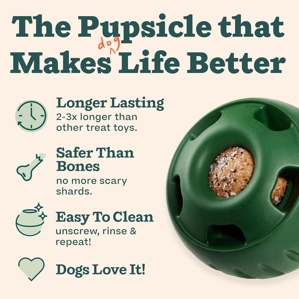 WOOF Pupsicle Dog Treat Toy with Silicone Treat Tray for Dogs 10-25 Lbs | Pupsicle Toy for Small Dogs, Silicone Treat Tray, Homemade Frozen Treats, Easy-Fill Design, Low-Mess Play3